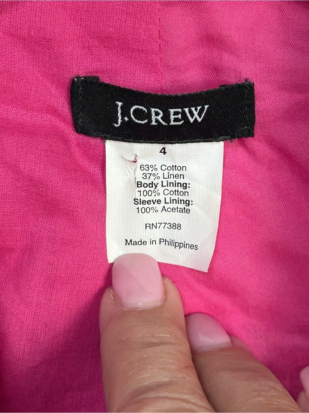 J. Crew Waverly SZ 4 Pink White Retro Blazer Barbiecore Coquette Preppy Y2K